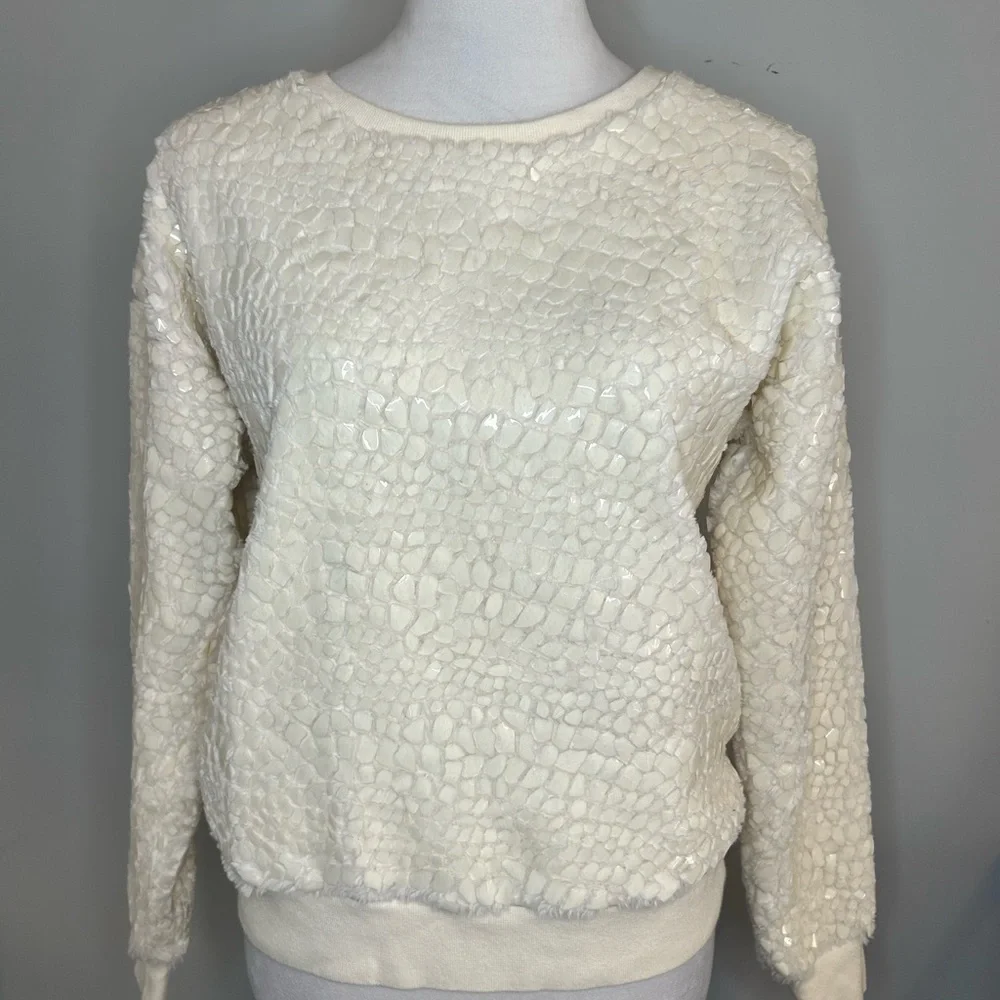 Ann Taylor Cracked Ice Crewneck Sweatshirt NWOT - Picture 2 of 4